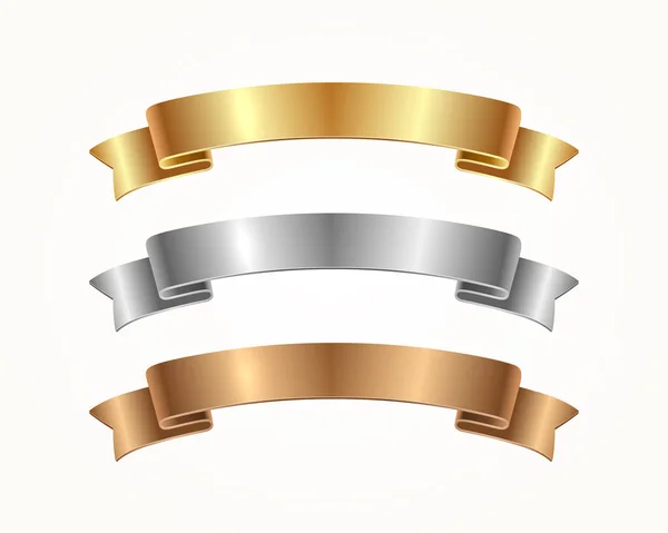 Bannerband Gold Silber Bronze Vektorillustration — Stockvektor