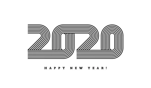 2020年の新年のロゴ。新年のシンボル。グリーティングカード、招待状、カレンダーなどにご利用いただけます。. — ストックベクタ