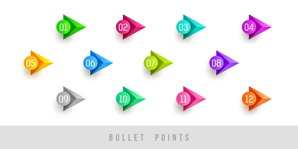 Points Balle Colorés Numérotés Douze Illustration Vectorielle — Image vectorielle