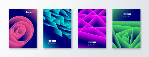 抽象的なグラデーション形状のカバーデザインのセット ベクターイラストテンプレート カバー チラシ バナー グリーティングカード 小冊子 パンフレットのための普遍的な抽象的なデザイン — ストックベクタ