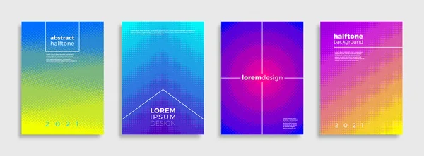 Ensemble Design Couverture Avec Dégradé Multicolore Abstrait Illustration Vectorielle Conception — Image vectorielle