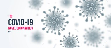 Coronavirus geçmişi. Romantik Coronavirus 2019-nCoV illüstrasyonu. Tehlikeli Covid-19 pandemik posteri kavramı. Vektör tasarımı.