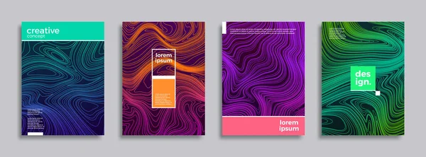 Coverdesign Mit Abstrakten Flüssigen Linien Vektorillustration Universelle Abstrakte Gestaltung Für — Stockvektor