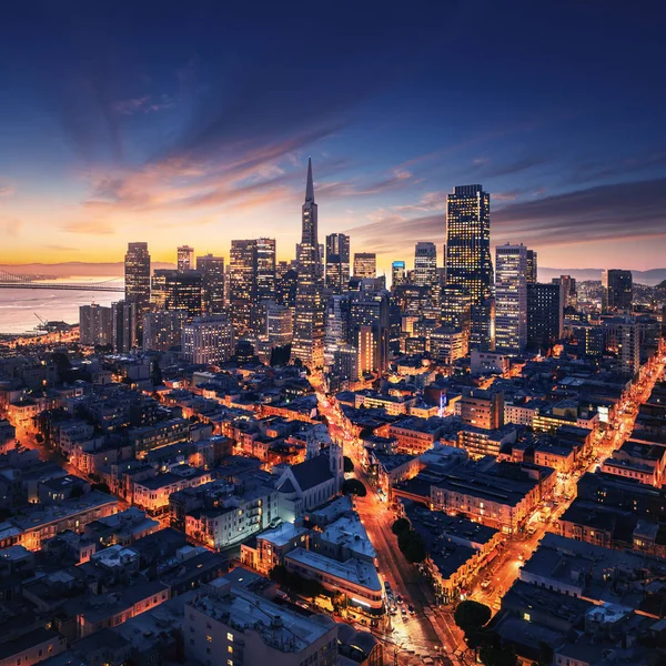 Vista Aérea San Francisco Desde Lado Del Mar Puerto San —  Fotos de Stock