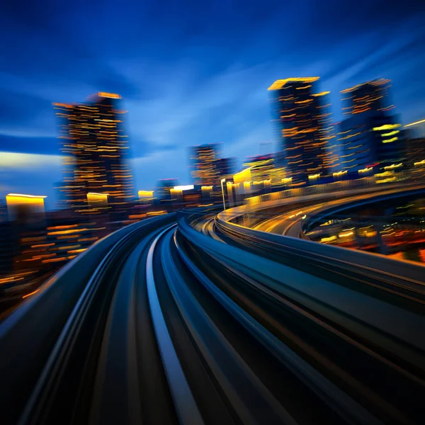 Tokyo Odaiba Rail Motion Blurred Background Royalty Free Stock Images