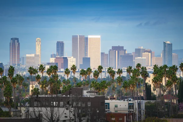 Los Angeles Panorama Incomum Arranha Céus Luz Manhã Lac Califórnia — Fotografia de Stock