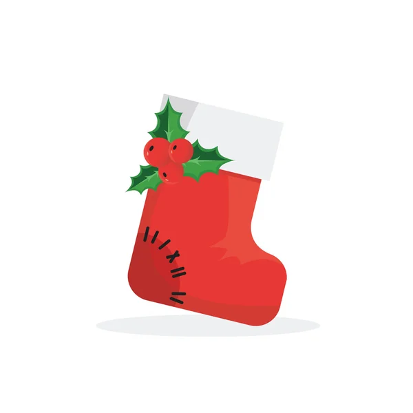 Concepto de Navidad por Calcetines están atascados muérdago — Vector de stock