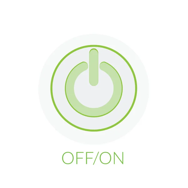 Knapp power koncept av på off-knappen med gröna toner — Stock vektor