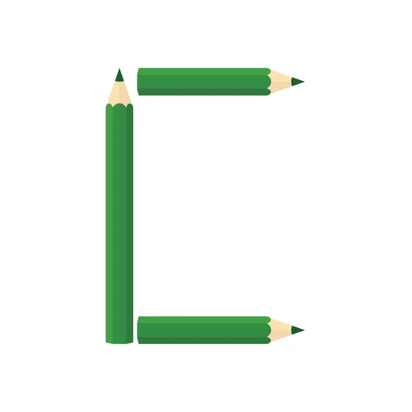 彩色木制铅笔的概念通过重新排列字母C — 图库矢量图片