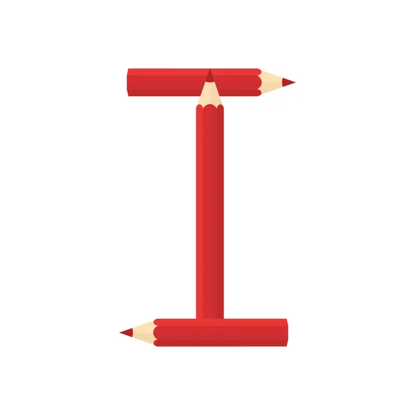 Концепція кольорових дерев'яних олівців за Повторювати літери I — стоковий вектор