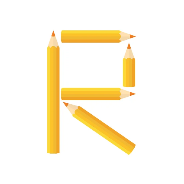 Kleur houten potloden concept van Rearrange de letters R — Stockvector