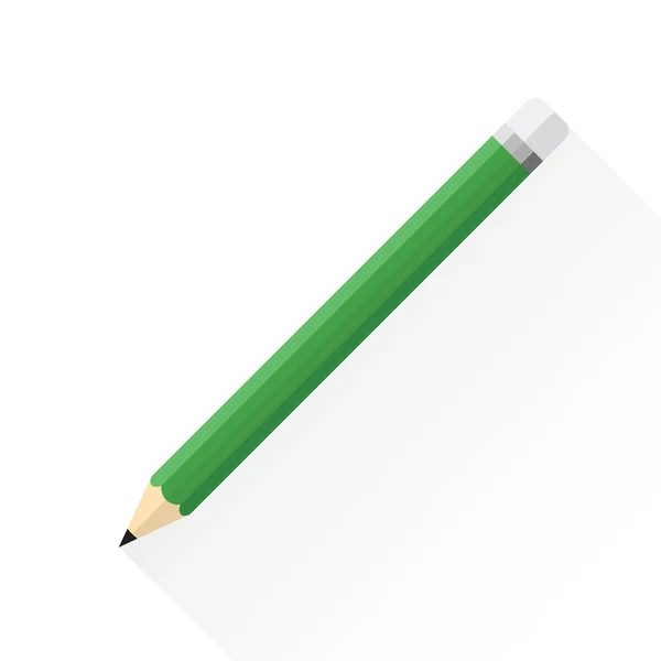 Concepto de papelería a lápiz con tonos verdes. — Vector de stock