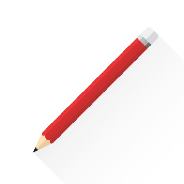Kırmızı tonlu kalemle kırtasiye kavramı.