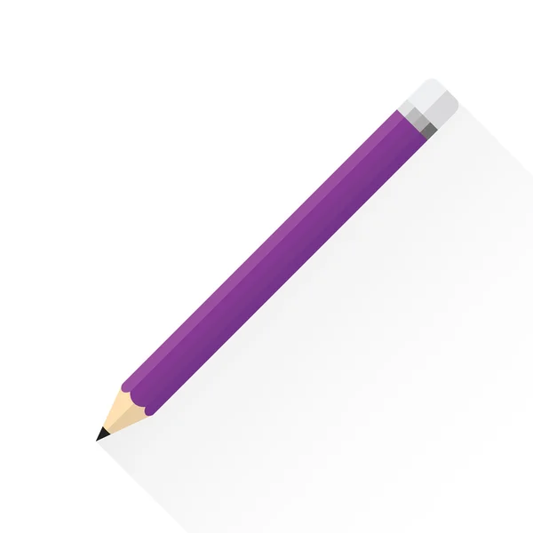 Koncepcja papeterii przez ołówek z fioletowymi tonami. — Wektor stockowy