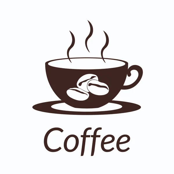 Káva koncepce použití hnědé barvy a kostra bílá. — Stockový vektor