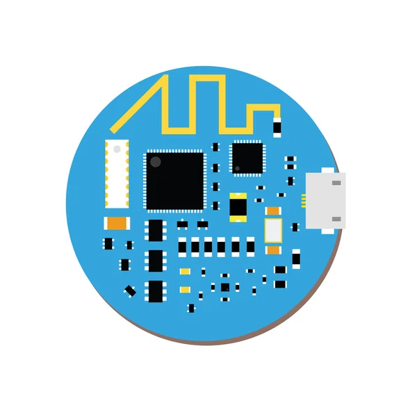 DIY elektronik mini mcu ve mikro kontrollü kablosuz ağ kartı — Stok Vektör