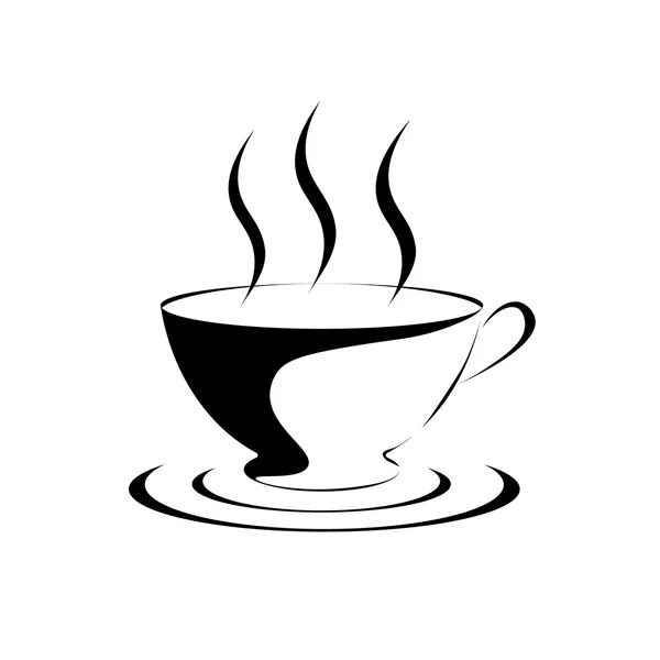 Šálek kávy s ikonou řádku — Stockový vektor