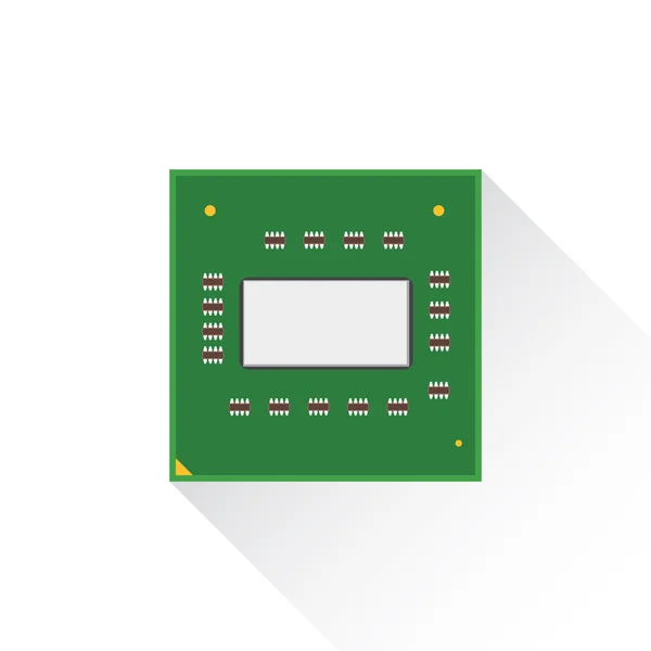 Conceito de CPU de unidade de processamento central por placa frontal — Vetor de Stock