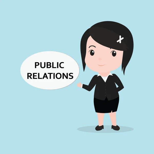 由消息业务女人概念是公共关系 — 图库矢量图片