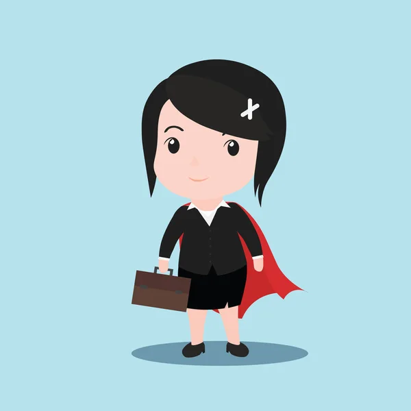 Mujeres de negocios concepto de superhéroe, vector de dibujos animados — Archivo Imágenes Vectoriales