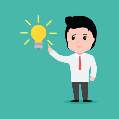 İşadamı almak bir şey fikir, karikatür vektör Eps10