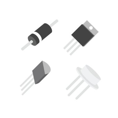 Elektronik bileşenleri, Eps10 tarafından simgelerin vektör