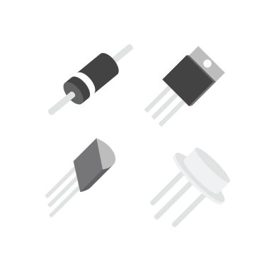 Electronic components, Vector of icons by EPS10 clipart