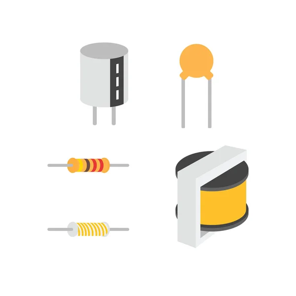 Composants électroniques, Vecteur d'icônes par EPS10 — Image vectorielle