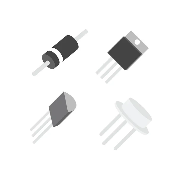 Elektronische componenten, Vector iconen door Eps10 — Stockvector