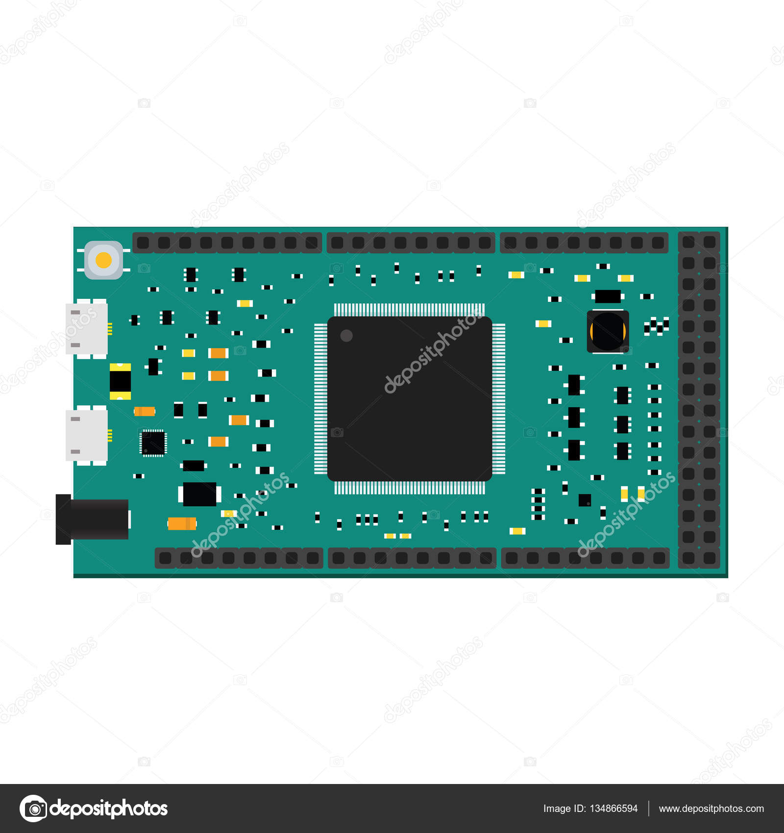 DIY electronic mega board with microcontroller Stock Vector Image by ...