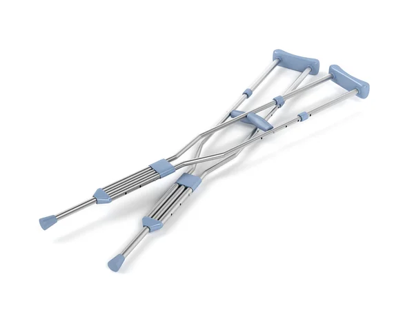 Underarm crutches on white — Stockfoto