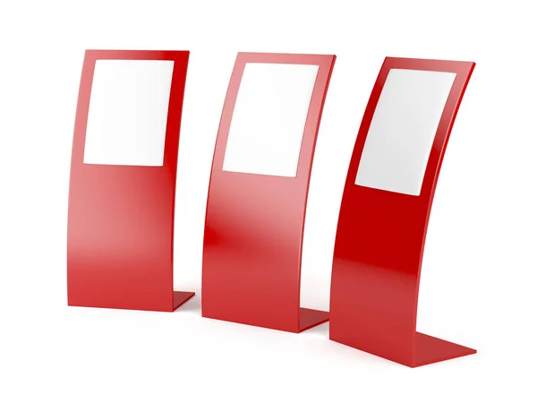 Three red ad panels — Stock Photo, Image