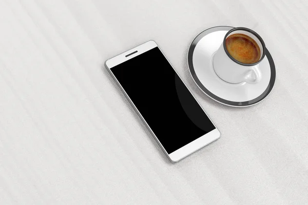 Smartphone a káva pohár — Stock fotografie