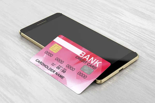 智能手机和信贷卡 — 图库照片