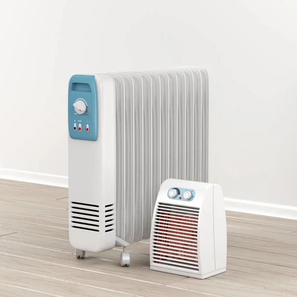 Radiateur et chauffe-ventilateur remplis d'huile — Photo