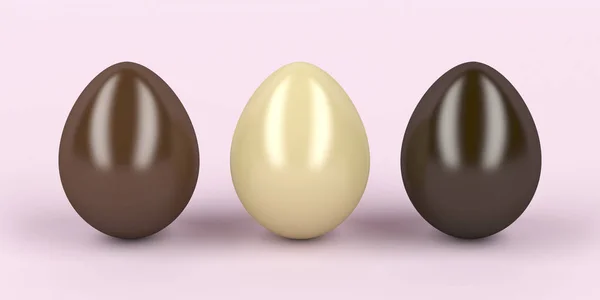 Tres huevos de chocolate —  Fotos de Stock