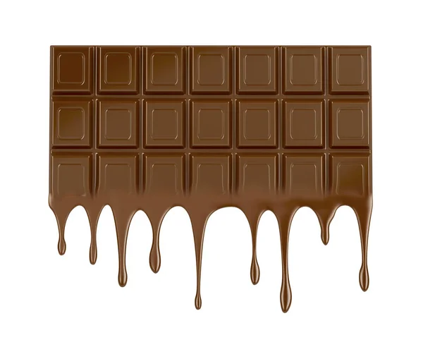 Barra de chocolate derretido — Fotografia de Stock