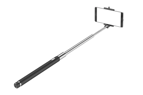 Inteligentny telefon i selfie stick — Zdjęcie stockowe