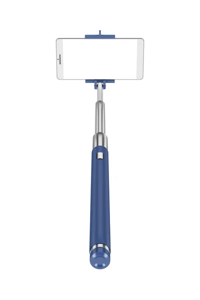 Selfie stick i inteligentny telefon — Zdjęcie stockowe