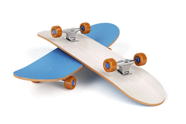 Skateboard su bianco — Foto Stock