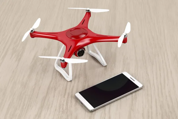 Drone και smartphone — Φωτογραφία Αρχείου