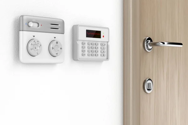 Thermostat and alarm controls — Stock Photo, Image
