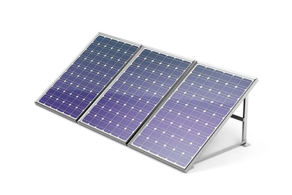 Tři solární panely — Stock fotografie