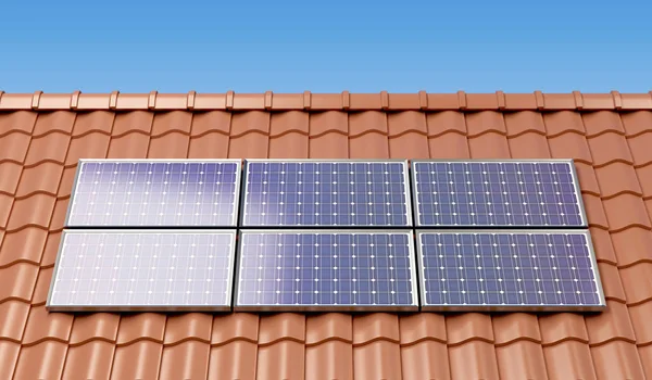 Solar panels on the roof — Stock Photo, Image