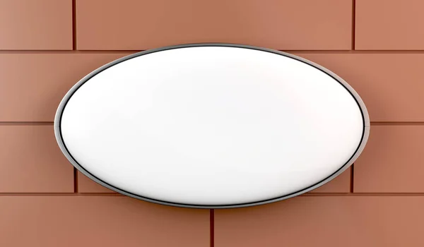 Letrero ovalado blanco —  Fotos de Stock