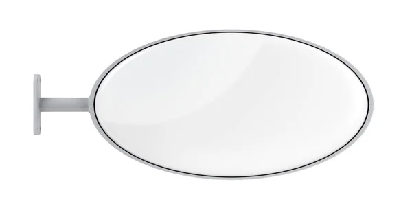 Placa oval isolada em branco — Fotografia de Stock