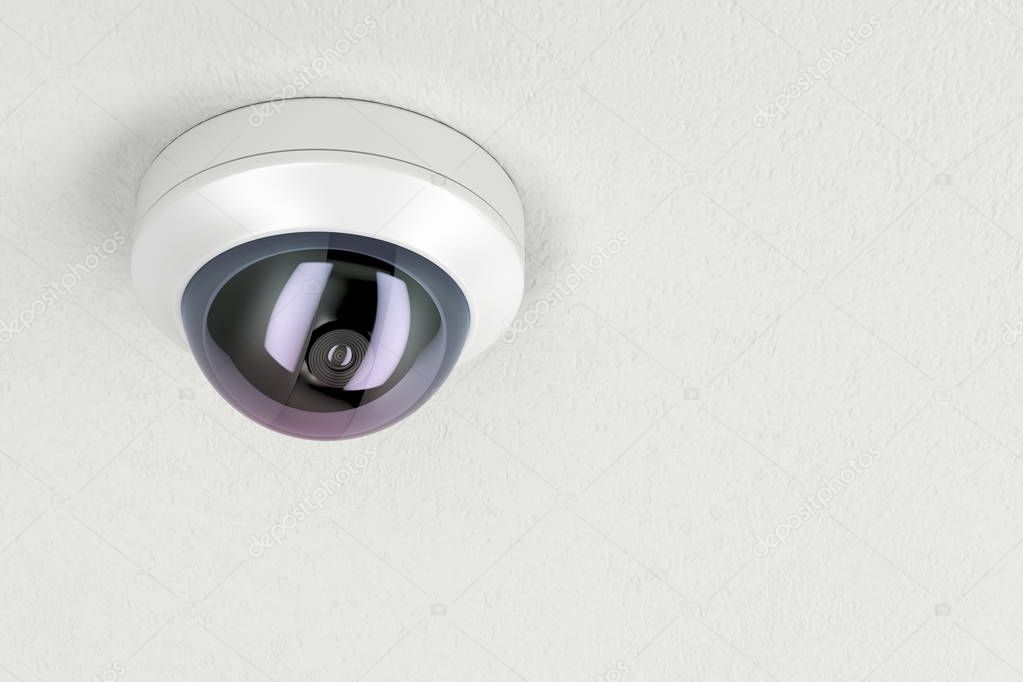 Surveillance camera on ceiling
