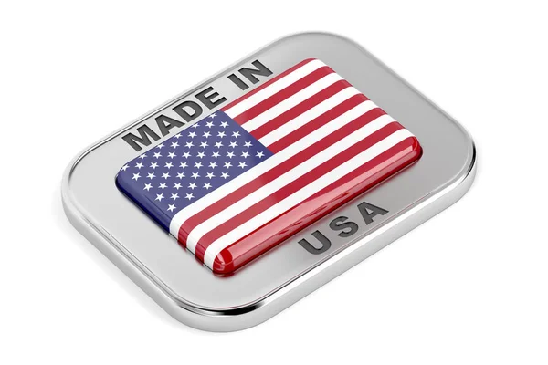 Made in USA, gümüş rozet — Stok fotoğraf