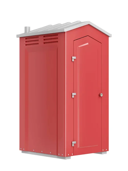 Red mobile toilet isolated on white — Stock Photo, Image