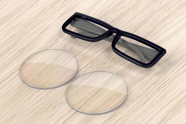 Rám brýle a čočky — Stock fotografie